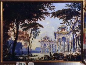 Stage design for the opera Ruslan and Lyudmila by M. Glinka