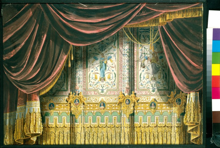 Sketch for the curtain for the Michael Theatre in Saint Petersburg à Andreas Leonhard Roller