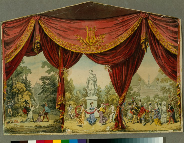 Sketch for the curtain for the Imperial Theatre in Saint Petersburg à Andreas Leonhard Roller