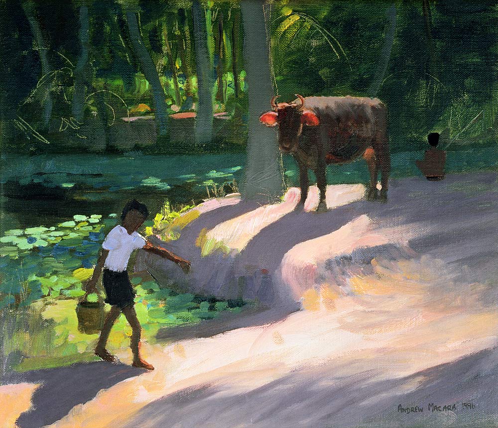 Kerala Backwaters, India, 1996 (oil on canvas)  à Andrew  Macara