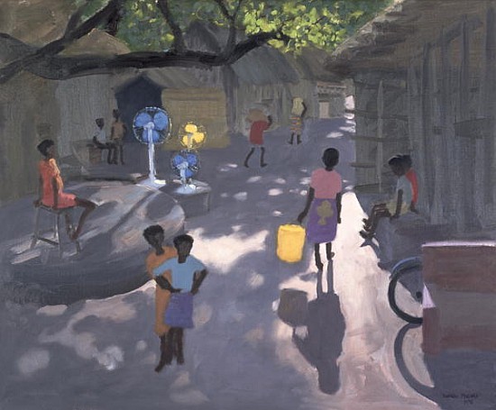 Fan Seller, Malindi, Kenya, 1995 (oil on canvas)  à Andrew  Macara