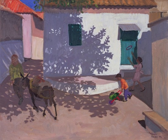 Green Door and Shadows, Lesbos, 1996 (oil on canvas)  à Andrew  Macara