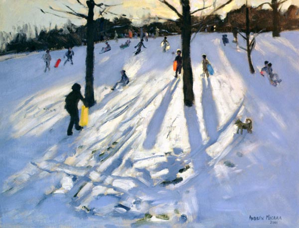 Snow, Rykneld Park, Derby, 2001 (oil on canvas)  à Andrew  Macara