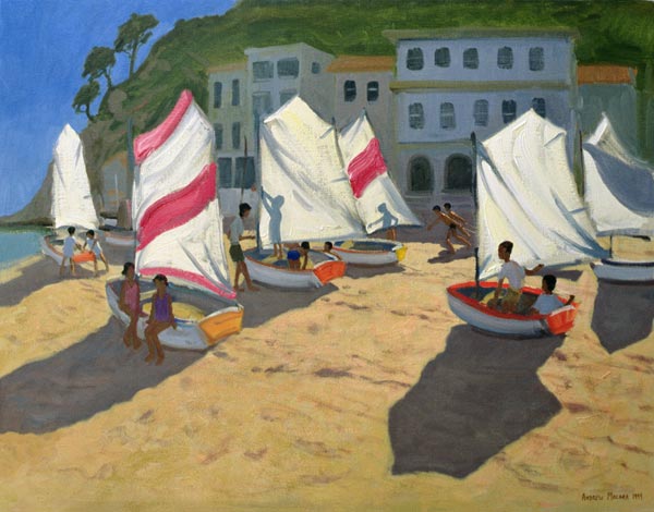 Sailboats, Costa Brava, 1999 (oil on canvas)  à Andrew  Macara