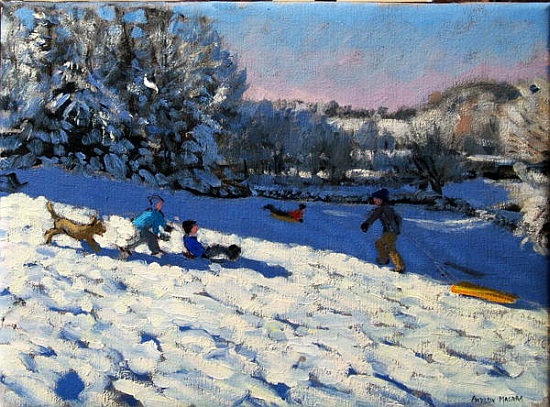 Sledging near Youlgreave, Derbyshire à Andrew  Macara