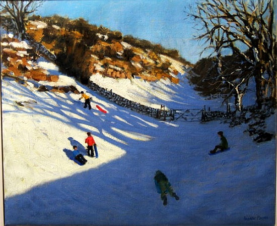 Snow in the valley, near Monyash, Derbyshire à Andrew  Macara