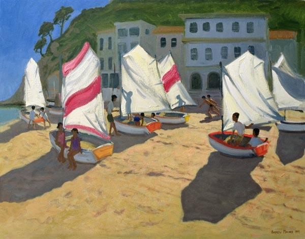 Sailboats, Costa Brava, 1999 (oil on canvas) 