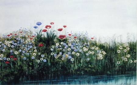 Poppies by a Stream à Andrew Nicholl