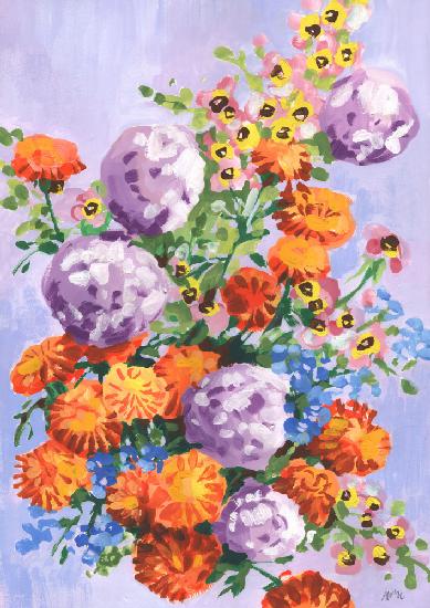 Marigold And Hydrangea