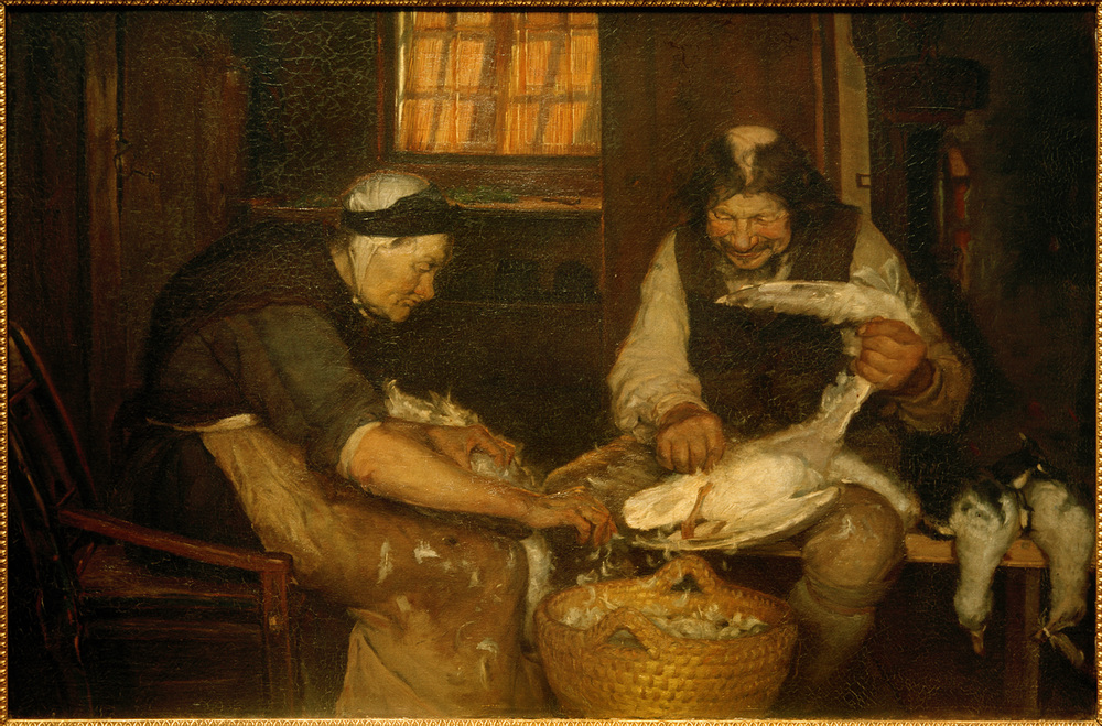 Zwei Alte, die Möwen rupfen. Lars Gaihede und die alte Lene à Anna Ancher