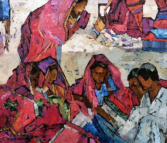 Sitting Women in Pink (oil on canvas)  à Anna  Kostenko