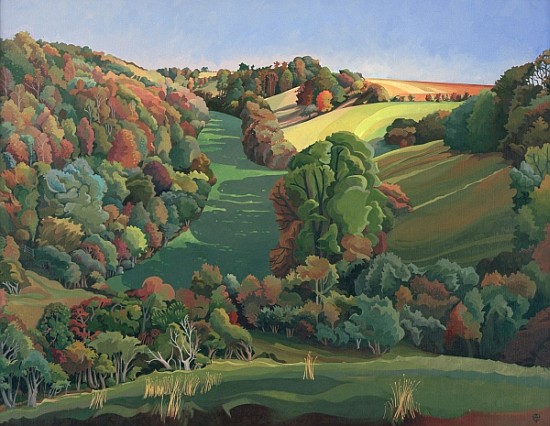 The Long Field, Yatton Keynell (oil on canvas)  à Anna  Teasdale