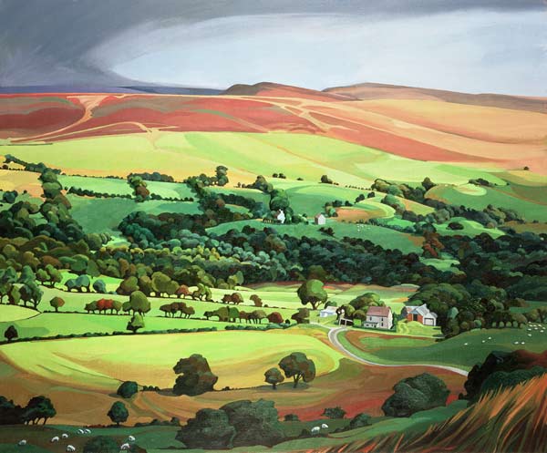 Welsh Valley (oil on canvas)  à Anna  Teasdale