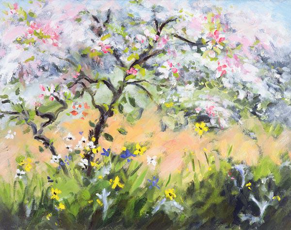 Fleurs de printemps (huile sur toile) 