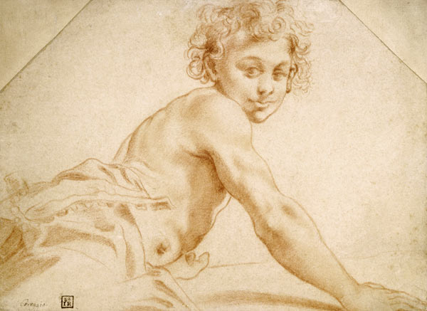 A Boy Looking Over His Shoulder à Annibale Carracci, dit Carrache