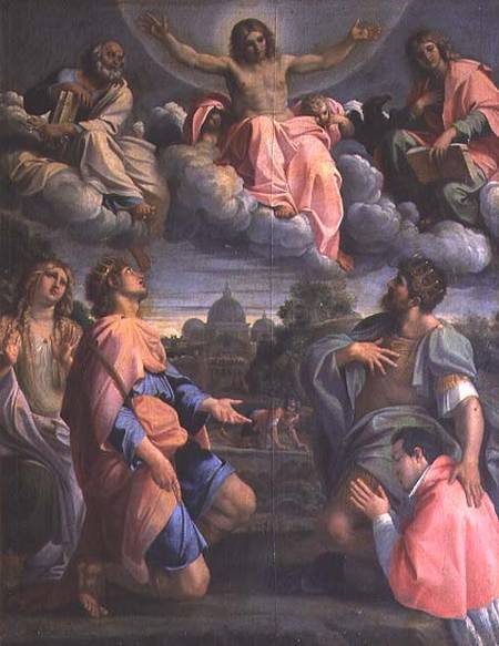Christ in Glory with the Saints à Annibale Carracci, dit Carrache
