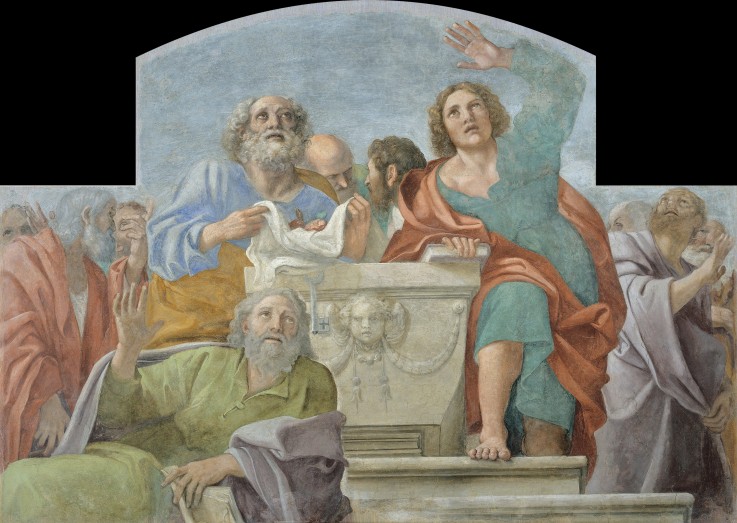 Apostles around the Empty Sepulchre à Annibale Carracci, dit Carrache