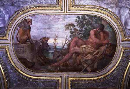 Hercules and the Sphinx with Cerberus, from the 'Camerino' à Annibale Carracci, dit Carrache
