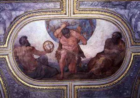 Hercules Supporting the World Flanked by Euclid and Ptolemy, from the 'Camerino' à Annibale Carracci, dit Carrache