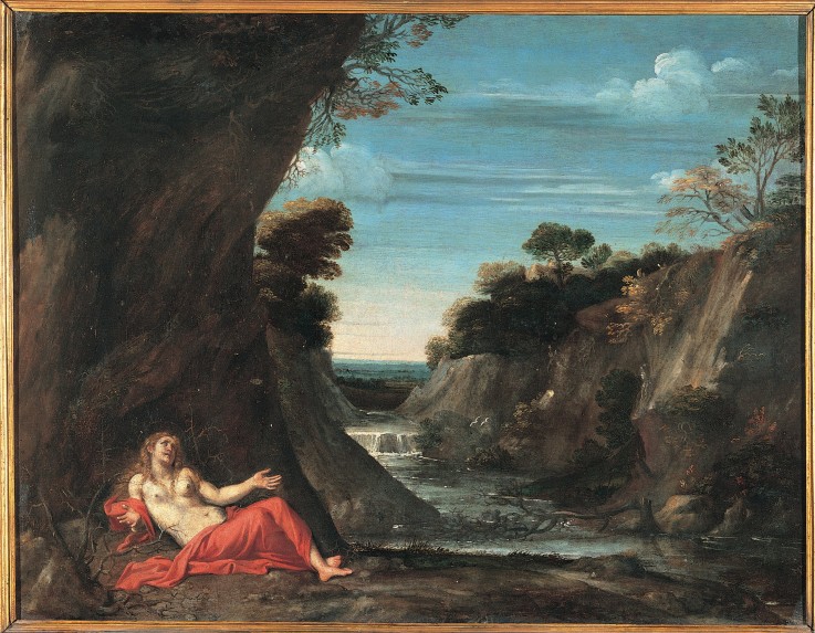Landscape with the penitent Magdalene à Annibale Carracci, dit Carrache