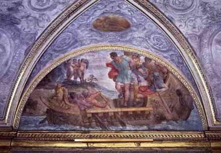 Lunette depicting Ulysses and the Sirens, from the 'Camerino' à Annibale Carracci, dit Carrache