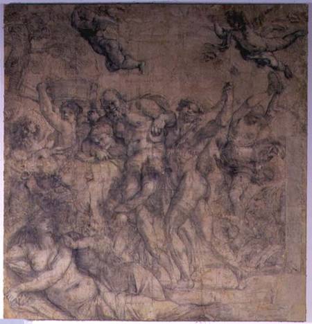 Triumph of Bacchus (pencil) à Annibale Carracci, dit Carrache