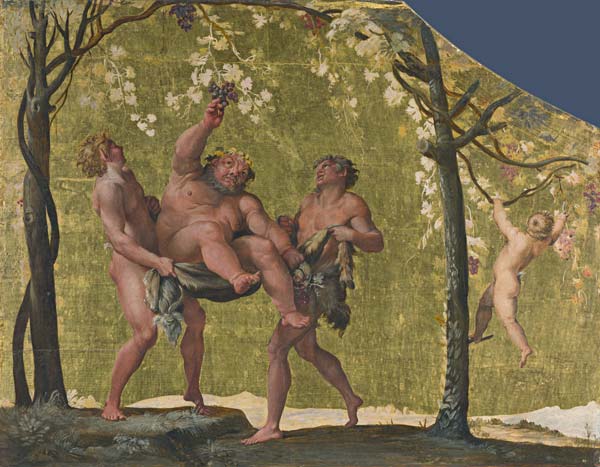 Silenus gathering Grapes à Annibale Carracci, dit Carrache