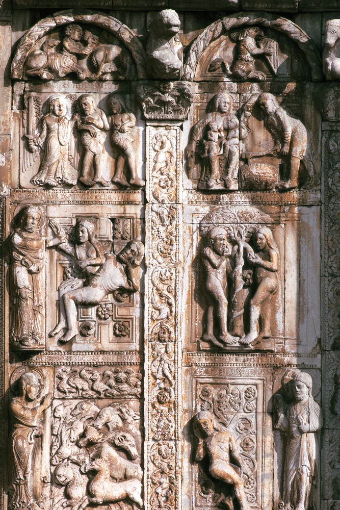 Detail from the south side of the west porch à Anonym Romanisch