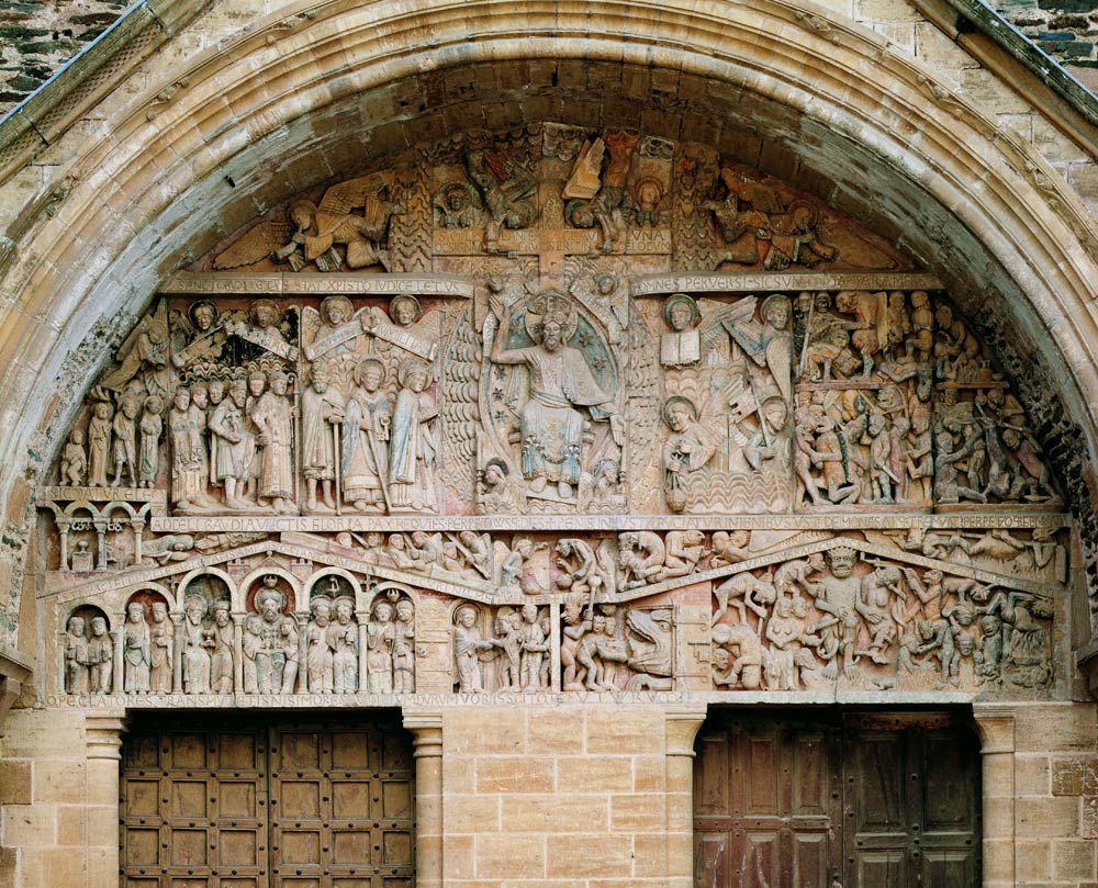 The Last Judgement, west portal tympanum à Anonym Romanisch
