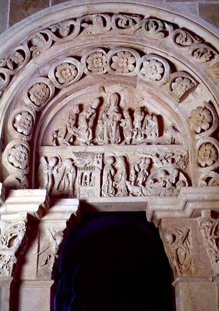 The Childhood of Christ, Tympanum of Right Portal,from the Nave à Anonym Romanisch