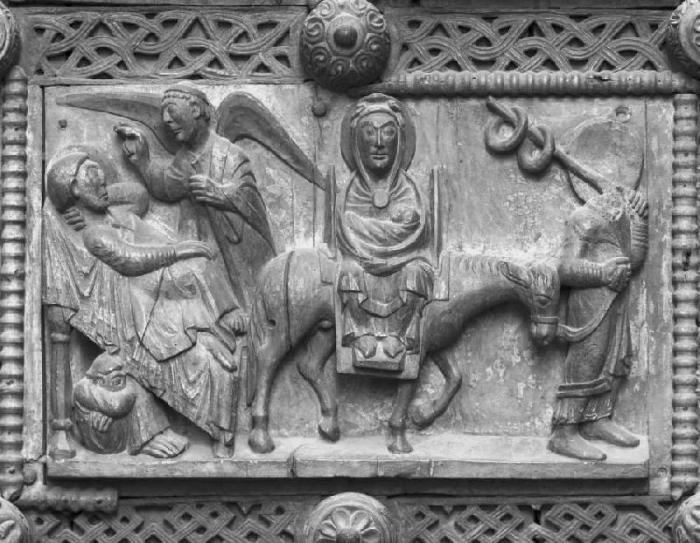 Kapitoltüre, Traum des Josephs und Flucht nach Ägypten à Anonym Romanisch