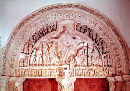 The Pentecost, from the tympanum of the central portal à Anonym Romanisch