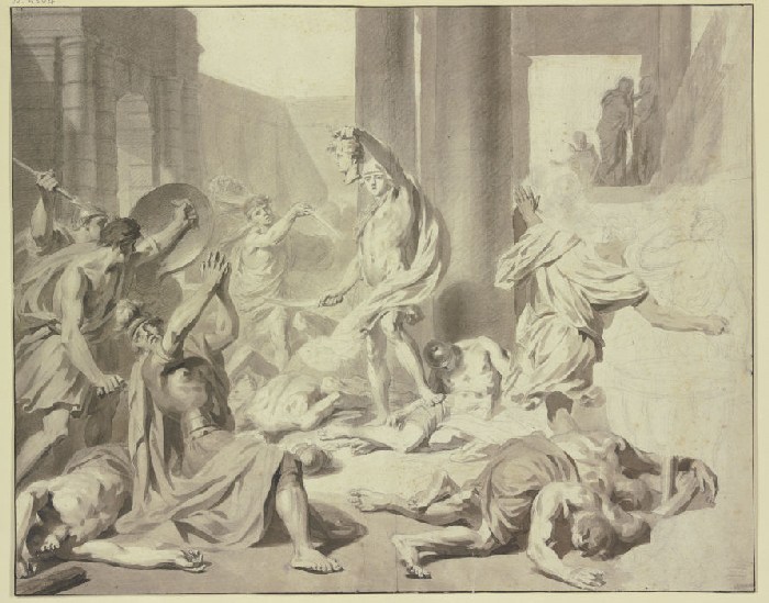 Die Gegner des Perseus versteinern beim Anblick des abgeschlagenen Medusenhauptes à Anonyme