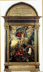 résurrection du Christ épitaphe du Maciej Przybyla et sa femme né  Kindler à Anonyme (peintre de Wroclaw)