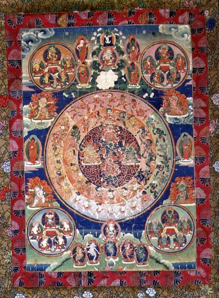 1961.70 Thangka of peaceful and wrathful Deities à Anonyme