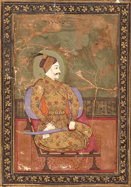 58.20/25A Portrait of Sultan Abdullah Qutb Shah seated, (1626-72), Golconda, Deccani School à Anonyme