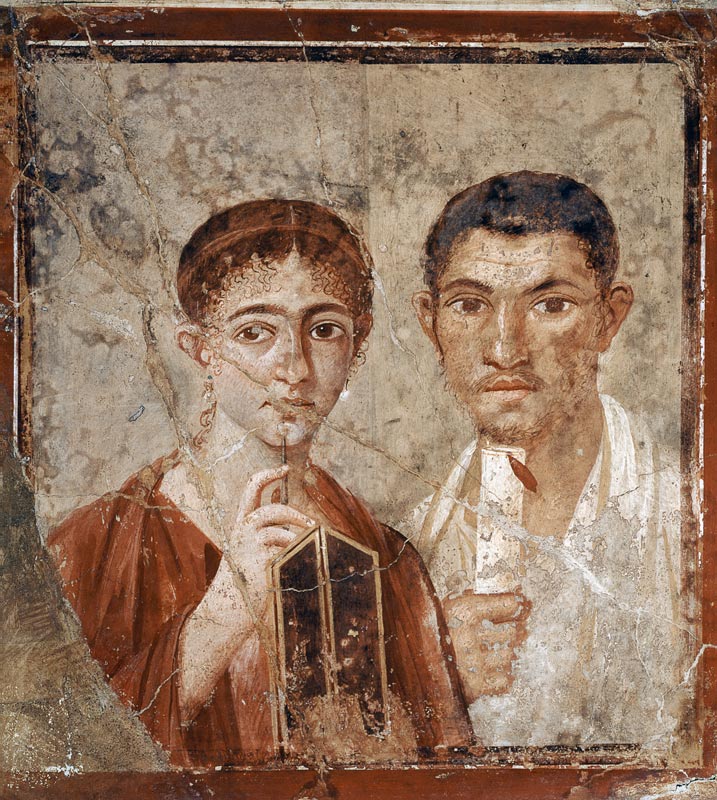 Portrait of a Couple, thought to be Paquio Proculo and his wife, from the House of Paquio Proculo,Po à Anonyme