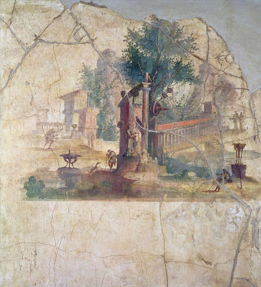 Sacro-idyllic Landscapefrom the Villa of Agrippa at Boscoreale à Anonyme