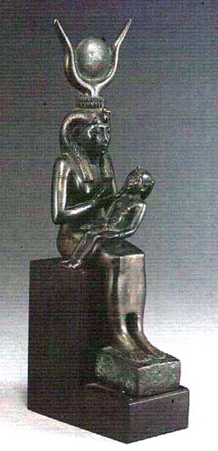 Bronze group of the goddess Isis suckling the infant Horus à Anonyme