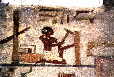 Carpenter's Workshop, detail from a tomb wall painting,Egyptian à Anonyme