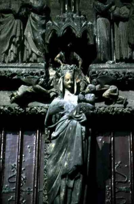 Central trumeau figure of the Virgin and Child from the South Transept Portal à Anonyme