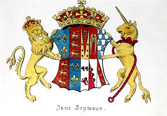 Coat of Arms of Jane Seymour (c.1509-37), third wife of King Henry VIII of England (1491-1547) à Anonyme