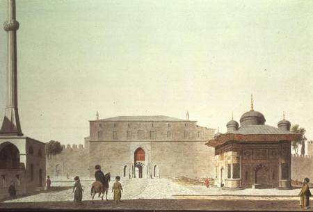 Constantinople: Hagia Sophia Square showing the fountain and the Imperial Gate of the Old Seraglio ( à Anonyme