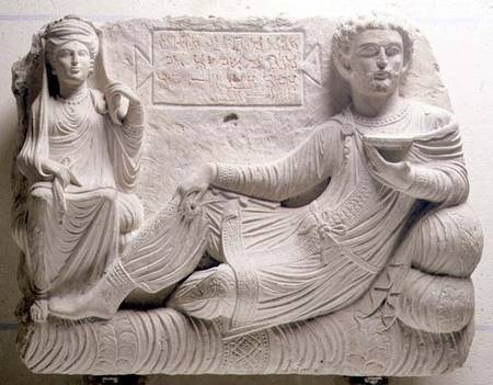 Couple at a banquet, tomb find from Palmyra,Syria à Anonyme