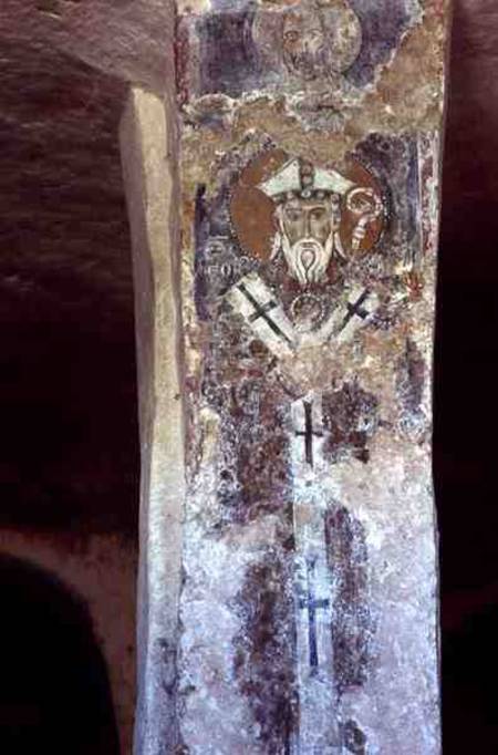 A Damaged Fresco of a Bishop à Anonyme