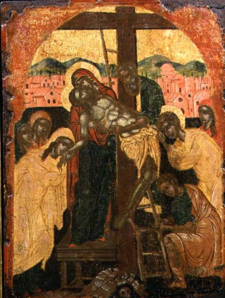 The Descent from the Cross (Deposition)Dalmatian icon à Anonyme