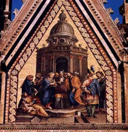 Detail from the facade of Orvieto Cathedraldepicting the Marriage of the Virgin à Anonyme