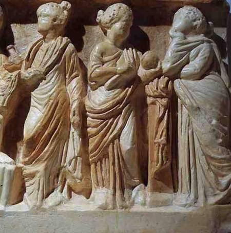 Detail from a sarcophagus à Anonyme