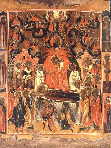 The Dormition and Assumption of the Mother of GodRussian icon from Moscow à Anonyme