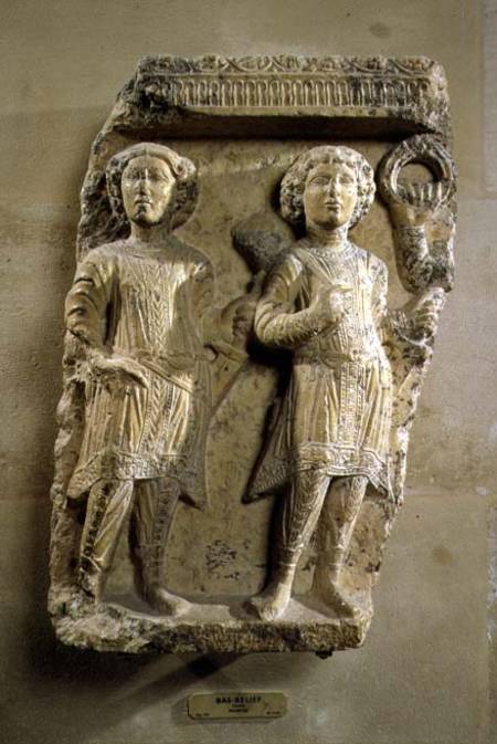Fragment of a bas-relief plaque depicting two soldiersfrom Palmyra à Anonyme